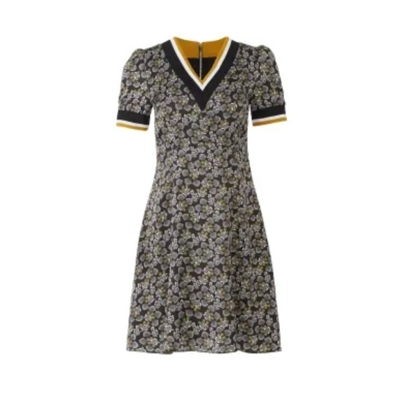 Slate & Willow Floral Varsity Trim V Neck Mini Dress in size 2. EUC - Picture 3 of 10